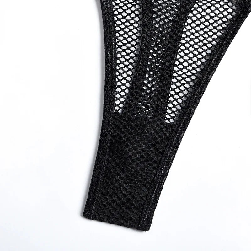 Ellolace Sexy Exotic Costumes Sensual Lingerie Transparent Bandage Erotic Apparel Porn Goth Mesh Sex Outfit Sissy Top and Briefs